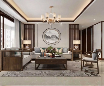 New Chinese Style A Living Room-ID:284322026