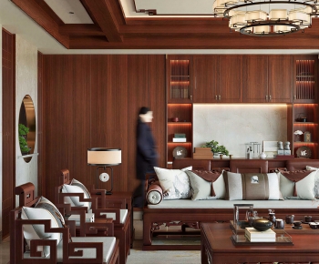 New Chinese Style A Living Room-ID:243962058