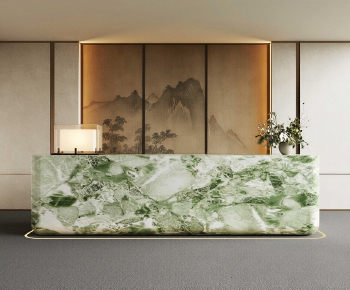 New Chinese Style Office Reception Desk-ID:442879922