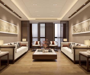 New Chinese Style A Living Room-ID:424781086