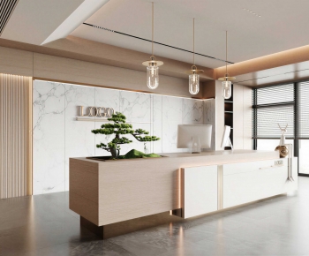 Modern Office Reception Desk-ID:856237898