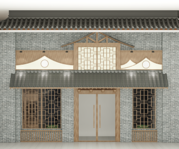 New Chinese Style Facade Element-ID:738024955