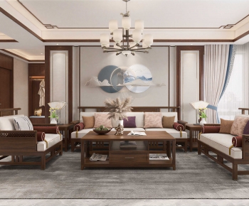 New Chinese Style A Living Room-ID:862853059