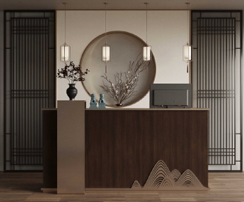 New Chinese Style Reception Desk-ID:137784964