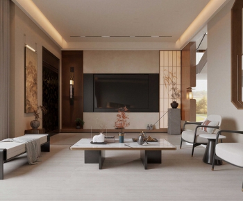 New Chinese Style A Living Room-ID:115773924