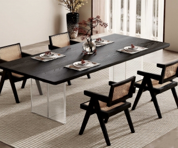 Wabi-sabi Style Dining Table And Chairs-ID:493705998