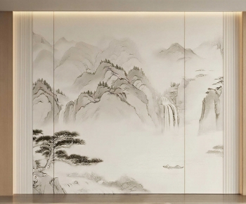 New Chinese Style TV Wall-ID:235775951