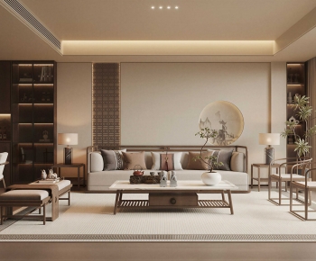 New Chinese Style A Living Room-ID:449466942