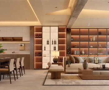 New Chinese Style A Living Room-ID:725758088