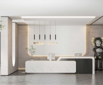 Modern Office Reception Desk-ID:860476025