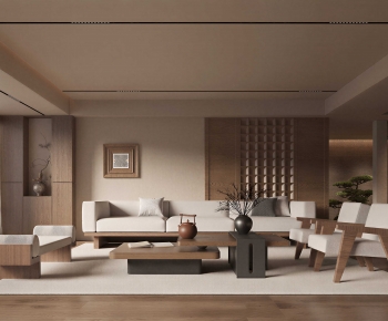 New Chinese Style A Living Room-ID:822808986