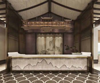 New Chinese Style Office Reception Desk-ID:598077069