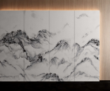 New Chinese Style TV Wall-ID:196679127