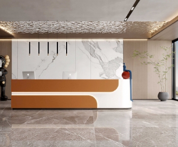 Modern Office Reception Desk-ID:605360982