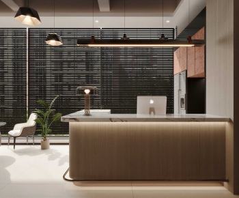 Modern Office Reception Desk-ID:436064006