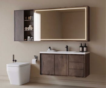 Wabi-sabi Style Bathroom Cabinet-ID:996049885