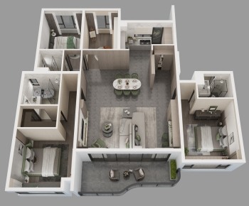 Modern A Bird's-eye View Of Home Decoration-ID:947338107