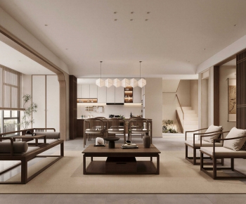 New Chinese Style A Living Room-ID:846729332