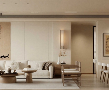 New Chinese Style A Living Room-ID:416627886