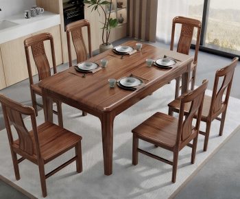 New Chinese Style Dining Table And Chairs-ID:336358075