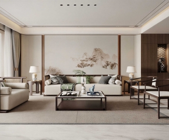 New Chinese Style A Living Room-ID:899758102