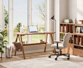 Modern Computer Desk And Chair-ID:619752882