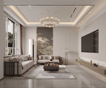 New Chinese Style A Living Room-ID:189490365