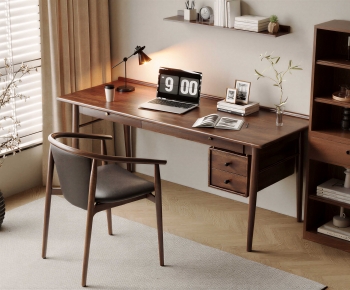 Wabi-sabi Style Computer Desk And Chair-ID:986895086