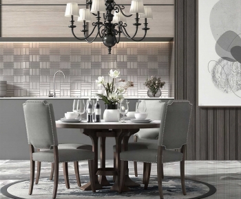 American Style Dining Table And Chairs-ID:520715959