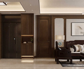 New Chinese Style A Living Room-ID:899626977