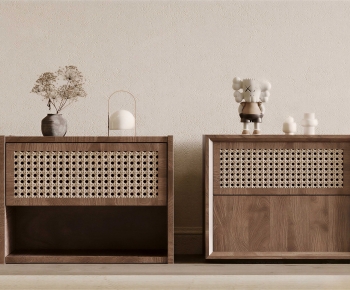 Wabi-sabi Style Bedside Cupboard-ID:103170955