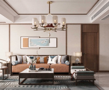 New Chinese Style A Living Room-ID:582484961