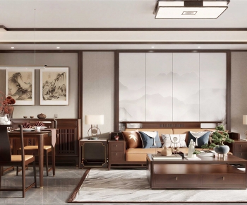 New Chinese Style A Living Room-ID:569400838