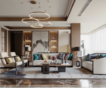 New Chinese Style A Living Room-ID:770725016