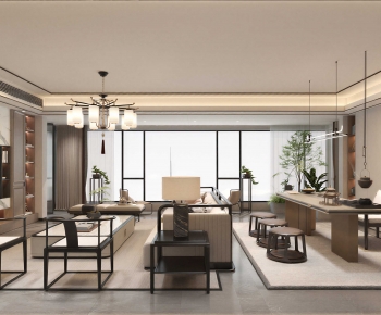 New Chinese Style A Living Room-ID:604151968