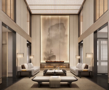 New Chinese Style A Living Room-ID:214088928