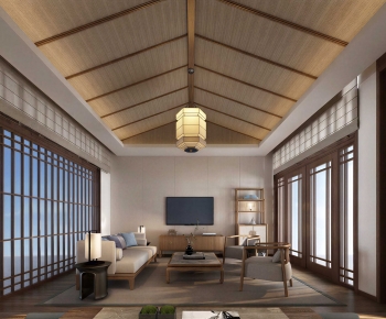 New Chinese Style A Living Room-ID:407366997