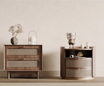 Wabi-sabi Style Bedside Cupboard-ID:684887891