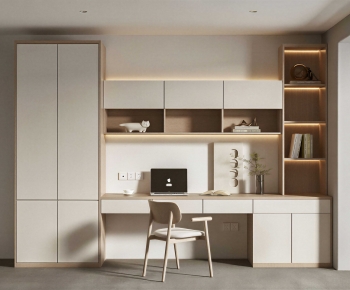 Modern Computer Desk And Chair-ID:875770094