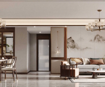 New Chinese Style A Living Room-ID:171207906