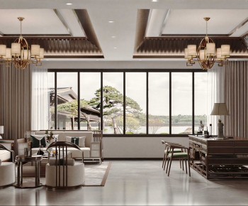 New Chinese Style A Living Room-ID:915692096