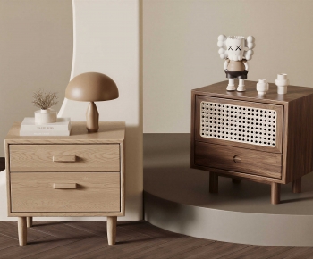 Wabi-sabi Style Bedside Cupboard-ID:721247915