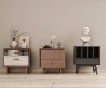 Wabi-sabi Style Bedside Cupboard-ID:163794999