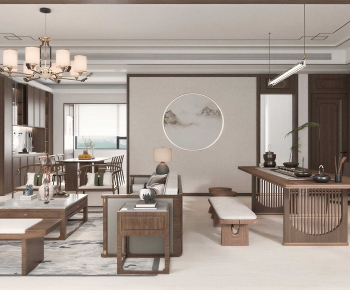 New Chinese Style A Living Room-ID:831574927