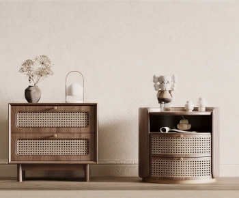 Wabi-sabi Style Bedside Cupboard-ID:457741029