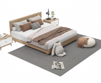 Nordic Style Double Bed-ID:418773893