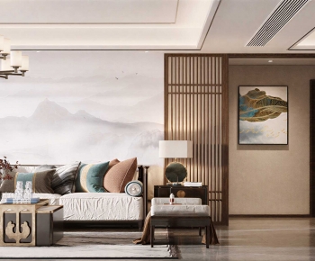 New Chinese Style A Living Room-ID:277307998