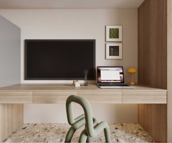 Modern Computer Desk And Chair-ID:809462074