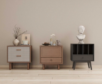 Wabi-sabi Style Bedside Cupboard-ID:282927049