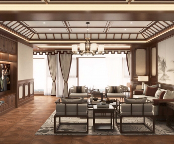 New Chinese Style A Living Room-ID:157249021
